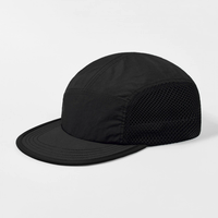 Casquette de baseball en maille 5 panneaux personnalisable avec logo, respirante, imperméable, en nylon, à fermeture snapback pour le sport, les activités de plein air, les fêtes, les voyages et la mode.