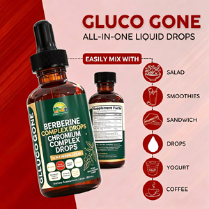 Gotas Líquidas <span class=keywords><strong>Gluco</strong></span> Gone, Mezcla de Berberina, Cromo, Canela, Cúrcuma y Melón Amargo, Apoya la Salud del Azúcar en Sangre y el Metabolismo, 60 ml - Product Image 3