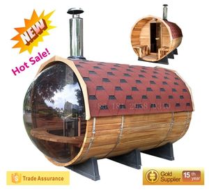 ساونا خشبية خارجية على شكل برميل لـ <span class=keywords><strong>6</strong></span> أشخاص بأفضل جودة للحدائق - Product Image 4
