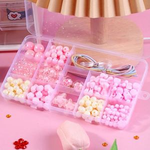 Kit de Cuentas para Hacer Joyas para Niños, Cuentas de Perlas Acrílicas Surtidas, Juego para Hacer Pulseras y Collares con Cordones, 3 Colores - Product Image 3