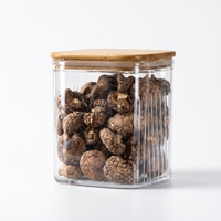 Pot de conservation alimentaire hermétique Wishome en PET avec couvercle en bambou, sans BPA, anti-fuite, pour la cuisine