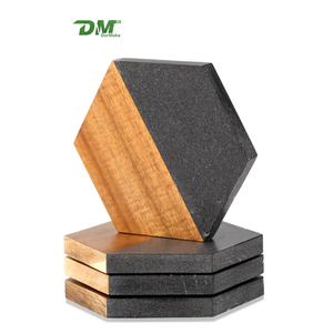Posavasos Personalizado Dormake de Madera de Acacia Hexagonal Negra de 5mm, Ecológico, Protector de Mesa, para Té - Product Image 1