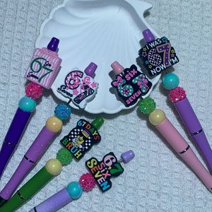 Cuentas de silicona de formas mixtas con diseño del número 67 para decoración de bolígrafos - Product Image 5