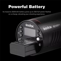 Godox AD100 Pro 100Ws 2,4G TTL fotografía Flash estroboscópico 1/8000 HSS bolsillo Flash luz con batería de litio de 2600mAh