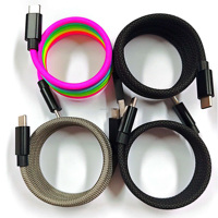 A-bst pabrik kabel USB magnetik nilon 1m, pengisi daya Cepat kabel 3A magnetik untuk ponsel