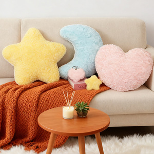 Juego de Almohadas de Peluche de Estilo Minimalista con un Cómodo Respaldo con Diseño de Estrellas - Product Image 5