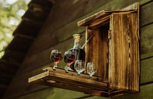 JUNJI özel hediye ahşap kuş yuvası ile <span class=keywords><strong>Mini</strong></span> Bar zinciri açık orijinal hediye asılı yuva rustik ahşap kuş evi <span class=keywords><strong>mini</strong></span> bar - Product Image 4