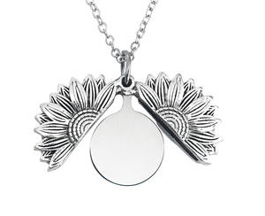 قلادة مخصصة بحروف إنجليزية من YOU GANG، سلسلة عالية الجودة من الفولاذ المقاوم للصدأ، هدية للذكرى السنوية بتصميم دوار الشمس - Product Image 5