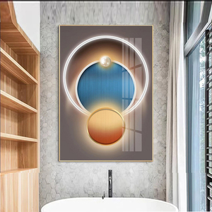 3 <span class=keywords><strong>Quadri</strong></span> <span class=keywords><strong>Astratti</strong></span> in Colori Scuri con Geometria Solida, Dipinti su Tela di Lusso per Arredamento Casa, Cornice Personalizzabile, Decorazione Cuadros - Product Image 5