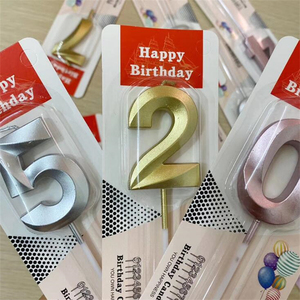 Grandes bougies d'<span class=keywords><strong>anniversaire</strong></span> en forme de chiffres 3D scintillants 0-9 pour gâteaux d'<span class=keywords><strong>anniversaire</strong></span>, bougies numériques bleues - Product Image 6