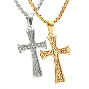 yunnique <b>Cross</b> Pendant Necklace Stainless Steel Unisex Fashion Jewelry Gift for <b>Men</b> Women Students Hip Hop Style - Product Image 1
