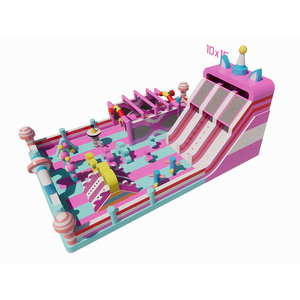 Trẻ em trượt bơm hơi ngoài trời trượt lớn thiết bị sân chơi Vật liệu PVC quạt tùy chỉnh kích thước công viên giải trí - Product Image 1