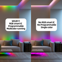 Bande lumineuse LED COB RGB intelligente WS2811, adressable par pixel, 576 LED, DC12V, sans points, haute densité, flexible, pour la décoration de la maison