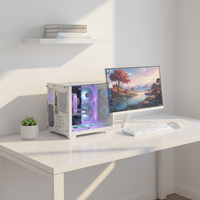 Boîtiers PC ATX Pcooling pour ordinateur de bureau de jeu avec panneau latéral en verre trempé, tour de PC, boîtier de PC