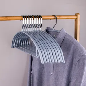 Anti-slip PVC Coated Clothes Hanger Stainless Steel Trouser Clip Pants Metal Hanger