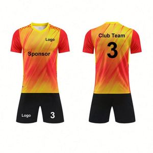 Uniforme de Fútbol Rojo y Amarillo, Venta Caliente de Fábrica 2026, Ropa Deportiva Personalizada Unisex, Tallas Grandes - Product Image 1