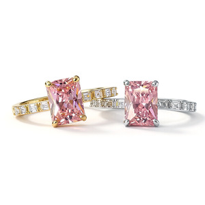 Nouvelle bague en argent sterling 925 plaqué or 18 carats avec diamants taille baguette effet glace pilée pour bijoux Destiny - Product Image 5