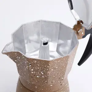 비즈니스용 금속 바디가있는 스테인레스 스틸 및 세라믹의 에스프레소 커피 메이커 라운드 모카 포트의 이탈리아 맞춤형 세트