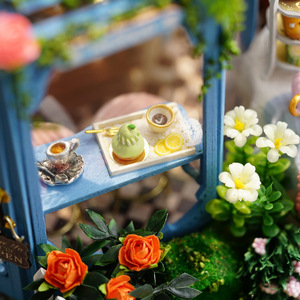 <span class=keywords><strong>Casetta</strong></span> <span class=keywords><strong>Giocattolo</strong></span> Fai-da-te Smart Fun House: Giardino di Rose, Casa del Tè, Modello di Villa in Legno Fatto a Mano da Assemblare, Cortile Artistico - Product Image 2