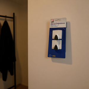 MNJ Wall Hooks Set 2pcs 10kg Adhesive Backing For Heavy Duty Use - Product Image 2