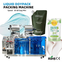 Machine d'emballage automatique pour sachets souples préformés (crème, gel douche, lotion, shampoing)