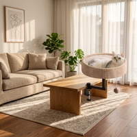 Lit de bureau rotatif à 360° pour chat, sur mesure, hauteur réglable, nid rond pour chat, meuble pour animaux de compagnie peu encombrant pour bureau