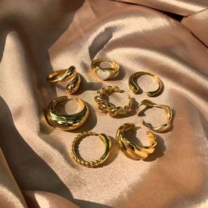 Dylam Dainty Anillos De Plata 925, Bijoux en Argent, Bague Ajustable en Forme de Croissant Torsadé, Bijoux Plaqués Or, Bagues en Or 18K - Product Image 2