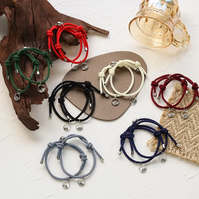 Magnetische Armbänder für Paare, verstellbares Armband, wasserdicht, hand gefertigte Kabel, freundschaft-Armbänder, kostenlose Probe