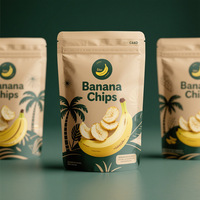 Sachets d'emballage alimentaire personnalisés en matériau laminé, feuille d'aluminium et plastique, pour chips de banane, chips de pomme de terre et autres snacks