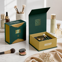 Caja de Regalo Magnética Roja de Lujo con Logotipo Personalizado, Caja de Embalaje de Cartón Rígido Plegable con Asa e Inserto para Té y Cosméticos