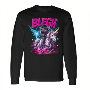 Camiseta de manga larga Heavy Metal Cat Riding Unicorn Blegh - Product Image 2