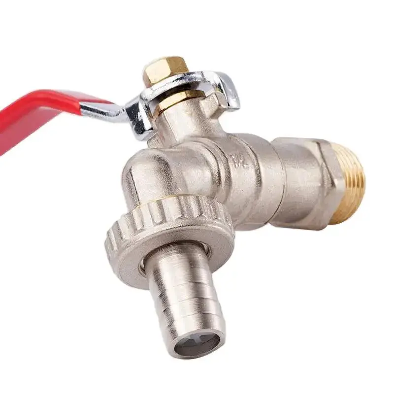 DN15 DN20 Quick Cold Water Brass Bibcock Ball Tap Valve For Kitchen Faucets External Thread Ball Valves Bib Tap