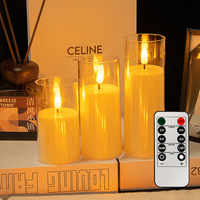 Lot de bougies LED sans flamme attrape-rêves, lumières LED à piles, bougies LED en verre pour décoration de mariage et de festival