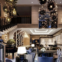 Lustre en verre soufflé à la main de luxe, luminaire suspendu moderne personnalisé avec hauteur réglable pour hall d'hôtel, villa, restaurant