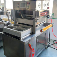 Machine d'emballage sous vide et scelleuse de barquettes à atmosphère modifiée pour aliments, viande, poisson, plats préparés, avec remplissage d'azote