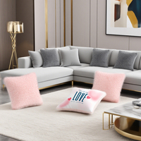Housse de coussin personnalisée en polaire courte sublimée - Housse de coussin carrée moderne DIY pour canapé/lit, salon