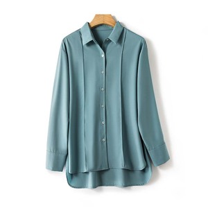 <span class=keywords><strong>Chemise</strong></span> à manches longues à revers de couleur unie pour femmes <span class=keywords><strong>Chemise</strong></span> en modal douce et fraîche <span class=keywords><strong>sans</strong></span> <span class=keywords><strong>repassage</strong></span> <span class=keywords><strong>Chemise</strong></span> de protection solaire pour femmes - Product Image 5