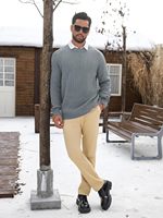 Pull en maille épaisse à col rond pour homme Imuedaen, manches longues, pull d'hiver chaud, autre motif, fabriqué en Chine