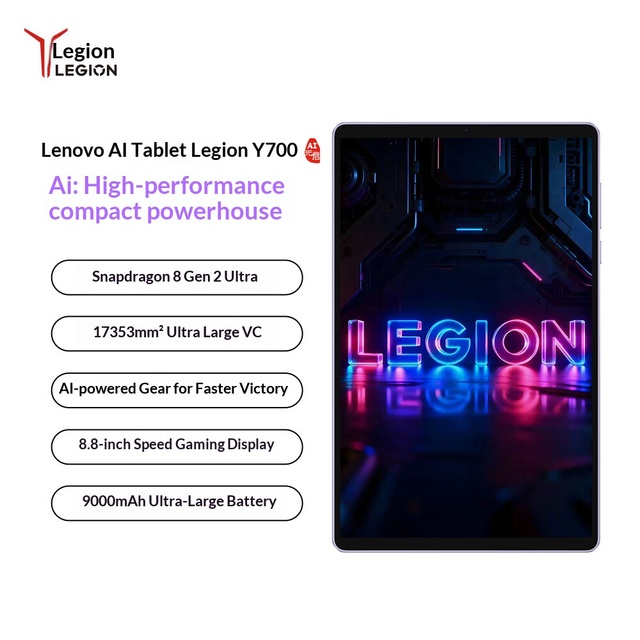 Direct Manufacturer Brand-new Lenovos Legion Y700 5th Gen AI Gaming Tablet 8.8-inch 16GB RAM + 512GB SSD 9000mAh Entertainment