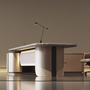 Bureau de direction moderne sur mesure pour PDG, durable et en bois MDF, bureau de direction en forme de L de luxe, <span class=keywords><strong>table</strong></span> de patron - Product Image 2