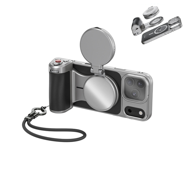 TELESIN IPhone17 Pro Pro Max Aluminum Magnetic Phone Camera Master Grip Set with 3200mAh Powerbank and Wireless Charging