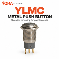 YORA 12mm 16mm 19mm 22mm Saklar Tombol Tekan Logam Tahan Air Saklar Tombol Tekan LED Beriluminasi Saklar Panel Kontrol