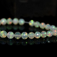 Perles rondes facettées en opale éthiopienne Welo multi-feu naturelle de 5 mm et 9 mm, brin pour la fabrication de bijoux chez un fabricant de pierres précieuses