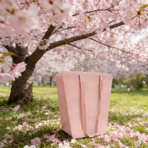 Bolsas de Papel Kraft Trapezoidales Rosas Biodegradables y Ecológicas Personalizadas para Empaque de Flores - Product Image 3