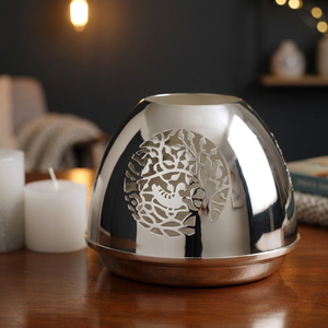 Portavelas de latón plateado para velas de té |   Portavelas Hecho a Mano | Farol Decorativo para Decoración del Hogar |   PORTA LUCES DE TÉ NATURALES - Product Image 5