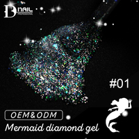 BD sirène diamant Gel vernis Offre Spéciale populaire paillettes Gel couleurs de gros privé végétalien réfléchissant Disco diamant Gel vernis