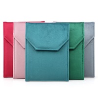 Pochette de voyage pliable en velours pour bijoux, organiseur de rangement pour colliers, bagues et boucles d'oreilles