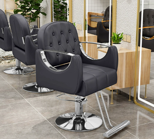Fauteuil de Barbier Hydraulique Moderne Rembourré, Siège de Coiffure avec Base Métallique, Mobilier de Beauté pour Salon de Coiffure - Product Image 5