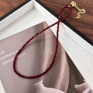 Natural Red <b>Crystal</b> Multilayer Turquoise Beaded Boho Necklace Gold Plated Women's Jewelry Gift Party Made in China - Product Image 2