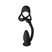 Vibrateur W-Taper Plug 10 modes en silicone à double zone ergonomique avec anneau pour pénis et testicules, étanche IPX7, rechargeable par USB, chargement magnétique